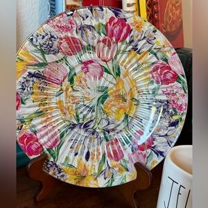 Spring Floral Decorative Plate Handmade